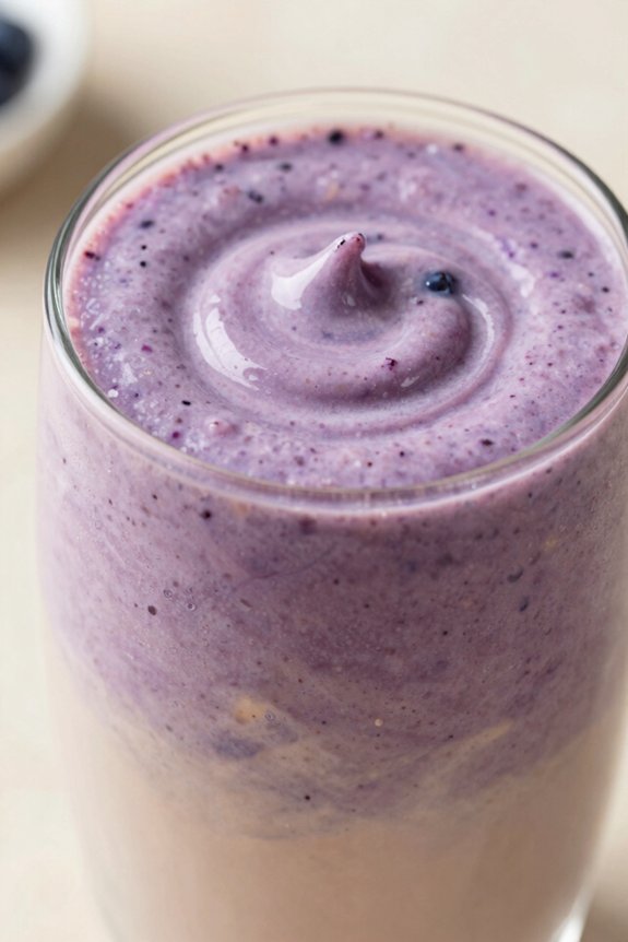 blend banana blueberries honey