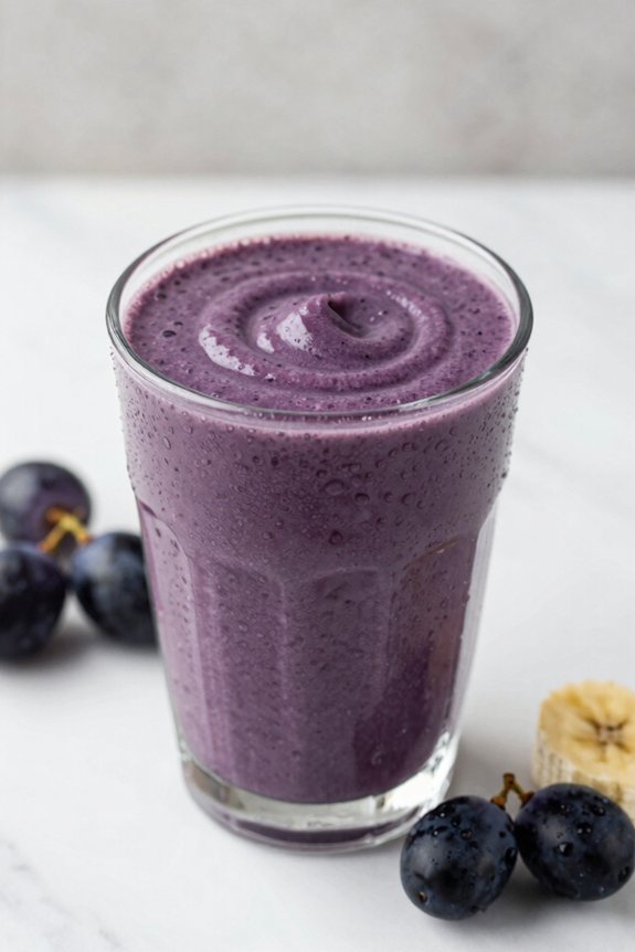 blend banana grapes and milk