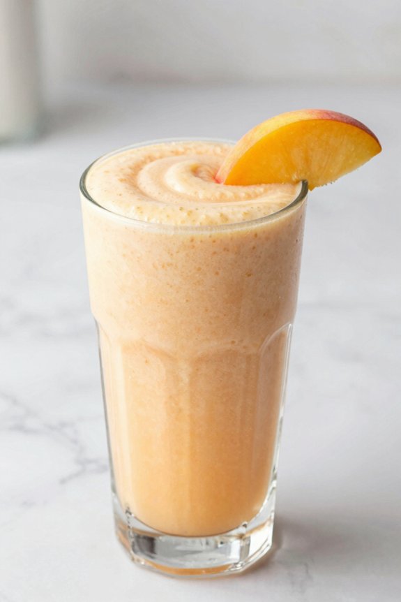 blend banana peach milk