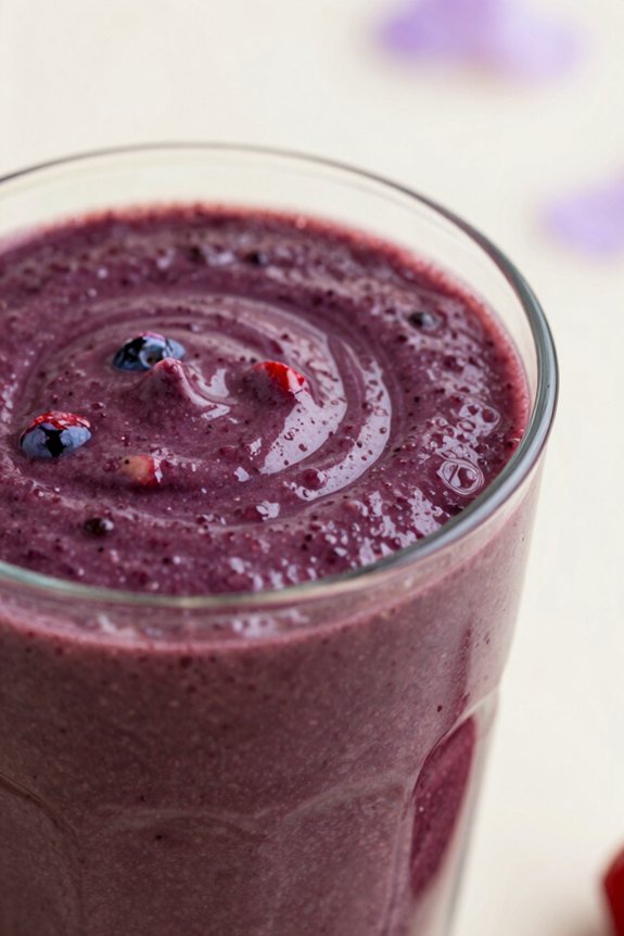 blend berries with yogurt