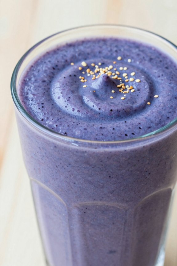 blend blueberries and yogurt
