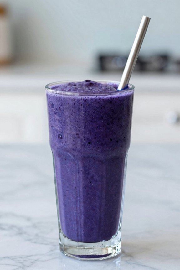 blend blueberries with yogurt