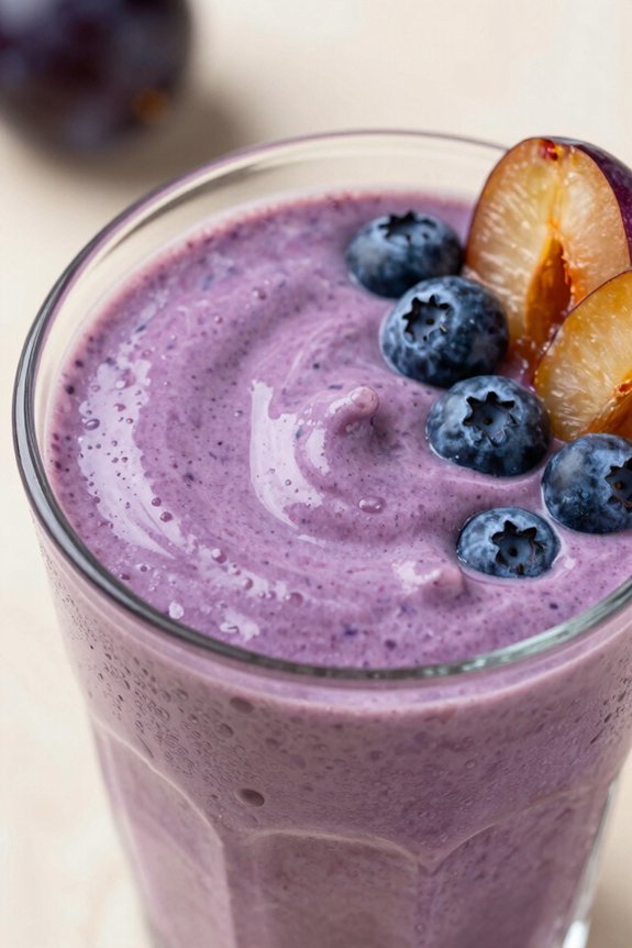 blend creamy blueberry plum smoothie