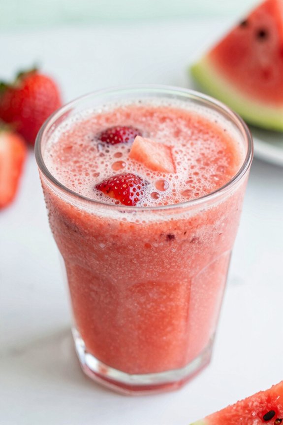 blend ginger ale and fruits