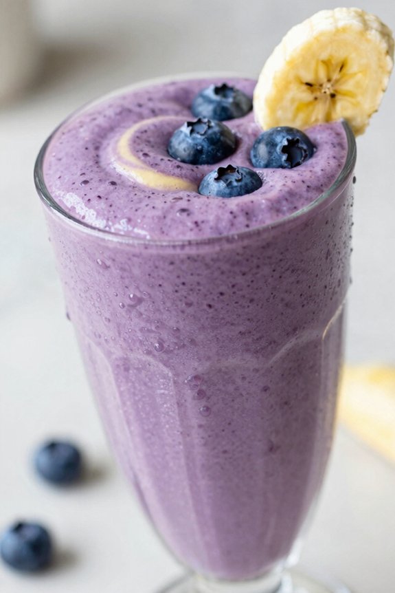 blend ice banana blueberries