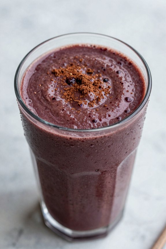 blend milk cocoa berries