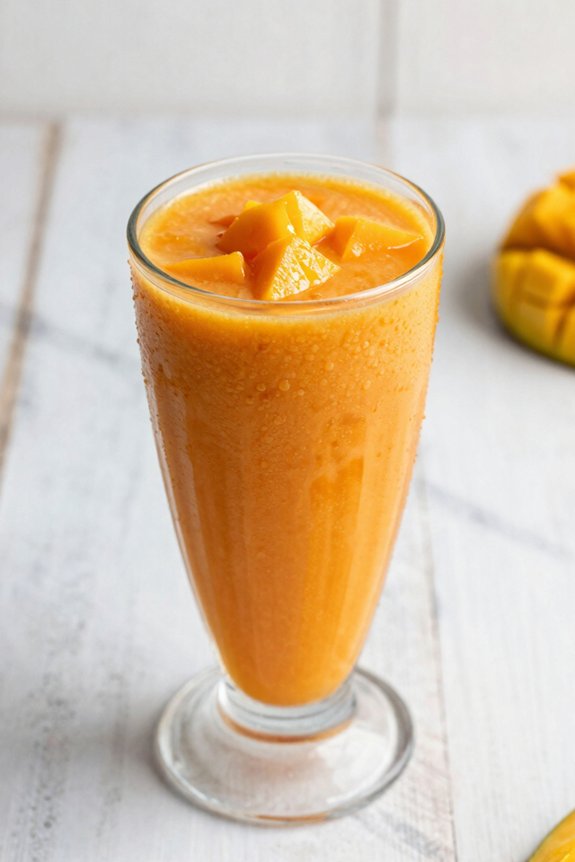 blend orange juice and fruit