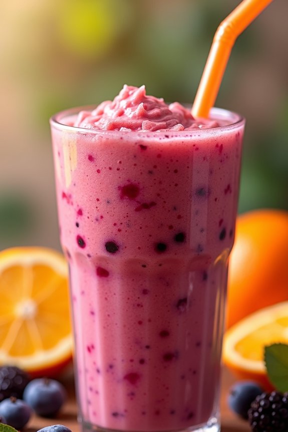 blend orange juice berries