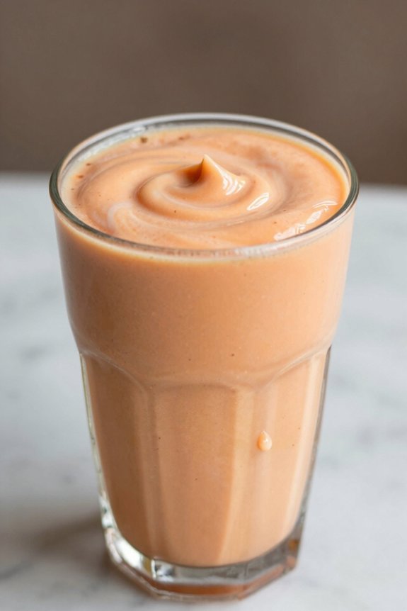 blend peach coffee smoothie