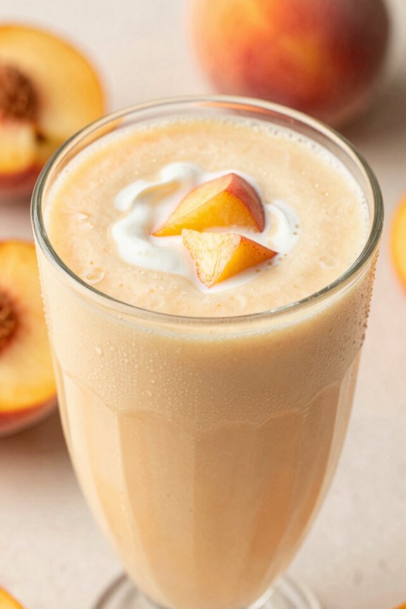 blend yogurt rum peaches