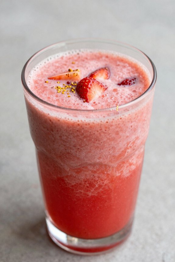 blend yogurt strawberries enjoy