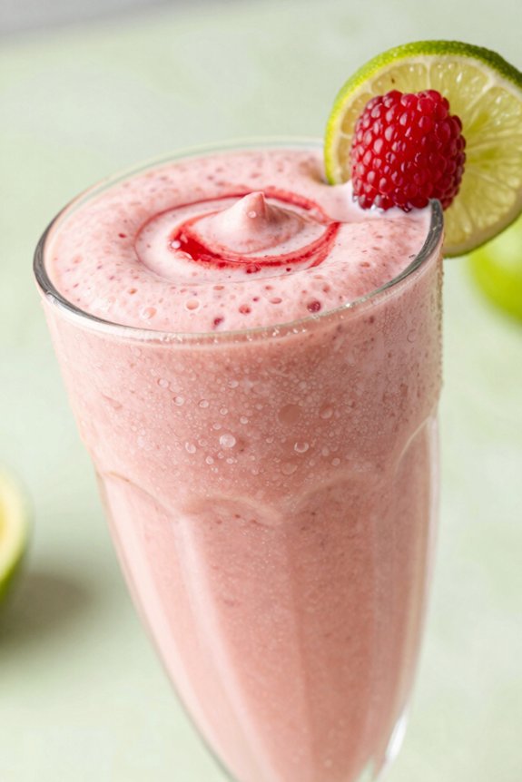 blending tangy raspberry lime smoothie