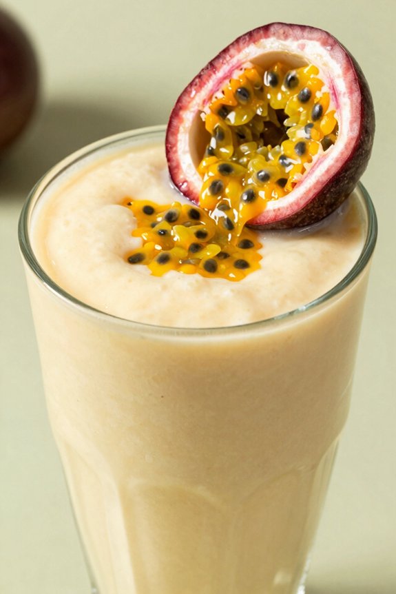 creamy banana passionfruit smoothie