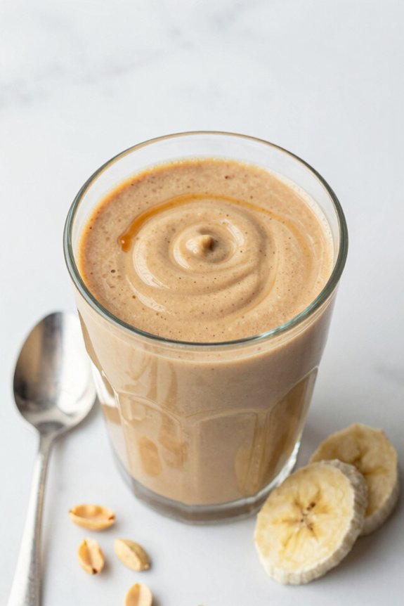 creamy banana peanut smoothie