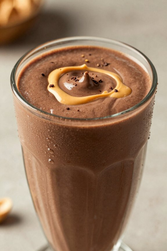 creamy chocolate peanut butter smoothie