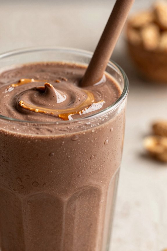 creamy chocolate peanut butter smoothie