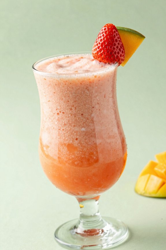 creamy mango strawberry smoothie