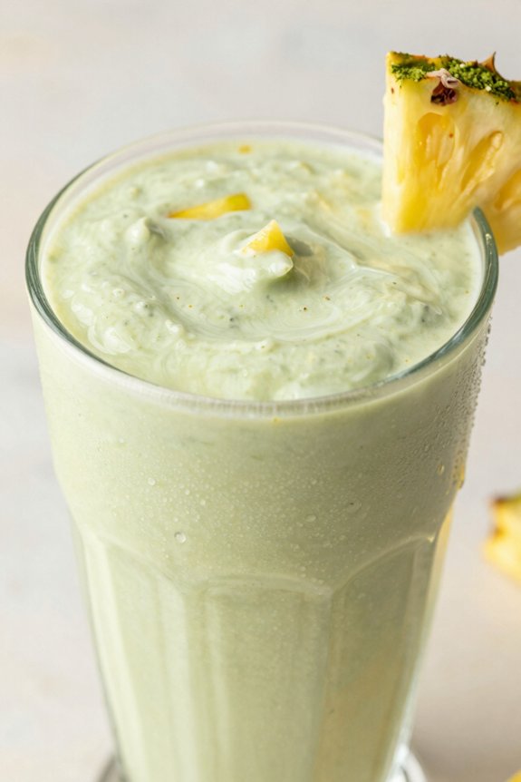 creamy matcha pineapple smoothie