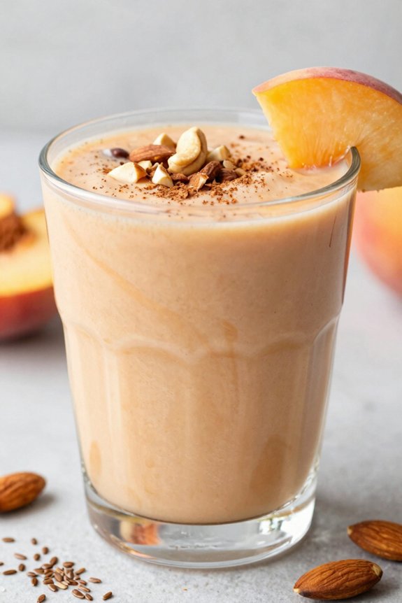 creamy nutty peach smoothie