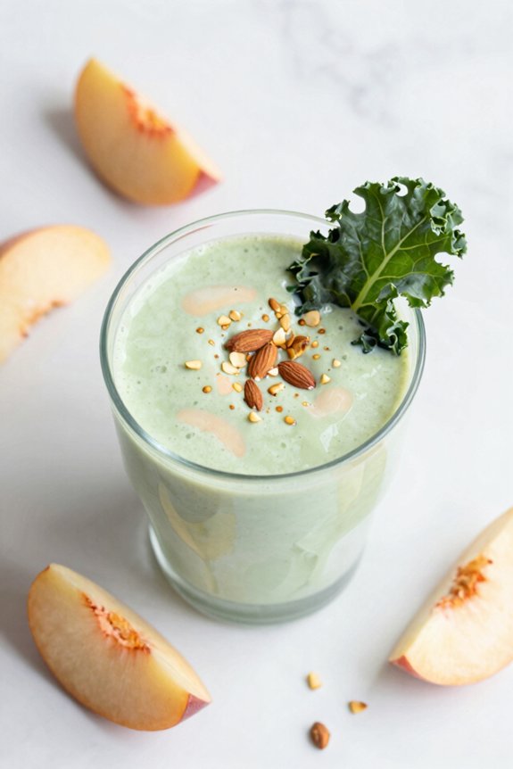 creamy peach kale smoothie