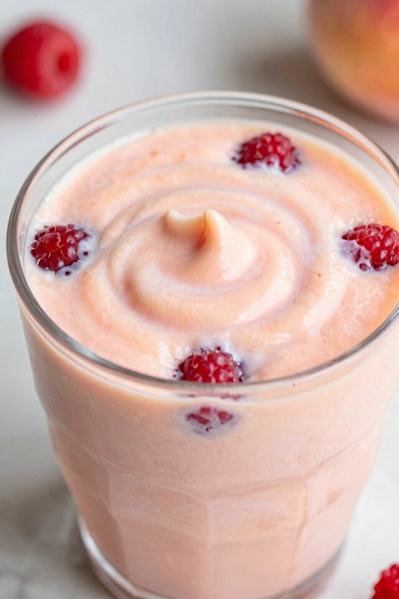 creamy raspberry peach smoothie recipe