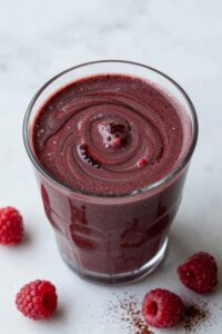 delicious chocolate raspberry smoothie