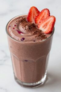guilt free strawberry chocolate smoothie