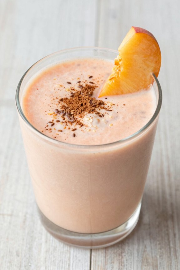 nutritious peach protein smoothie