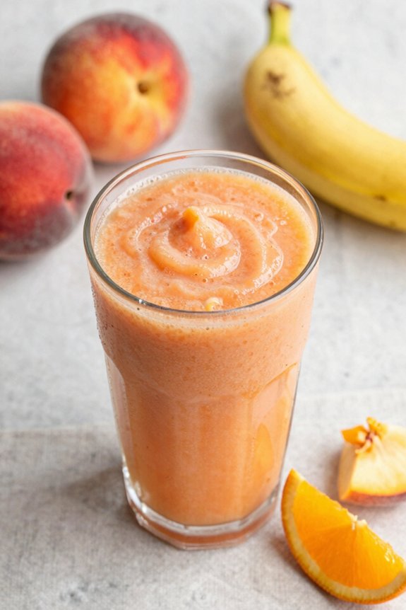 peachy fruit filled beverage blend