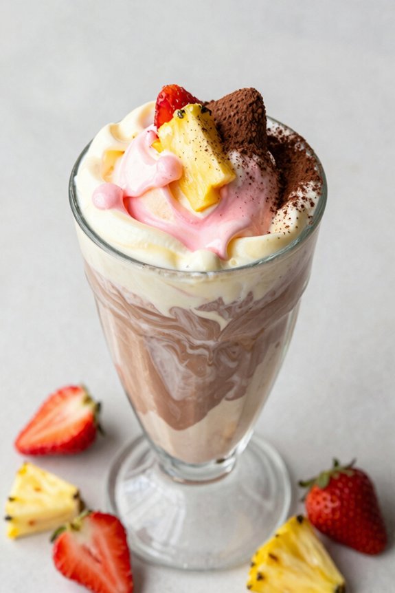 refreshing banana split smoothie