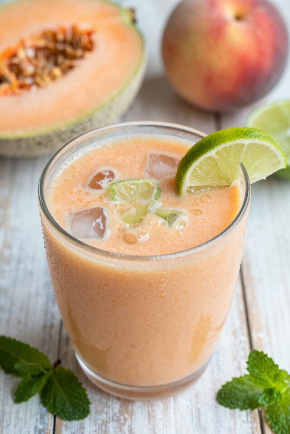 refreshing cantaloupe lime smoothie