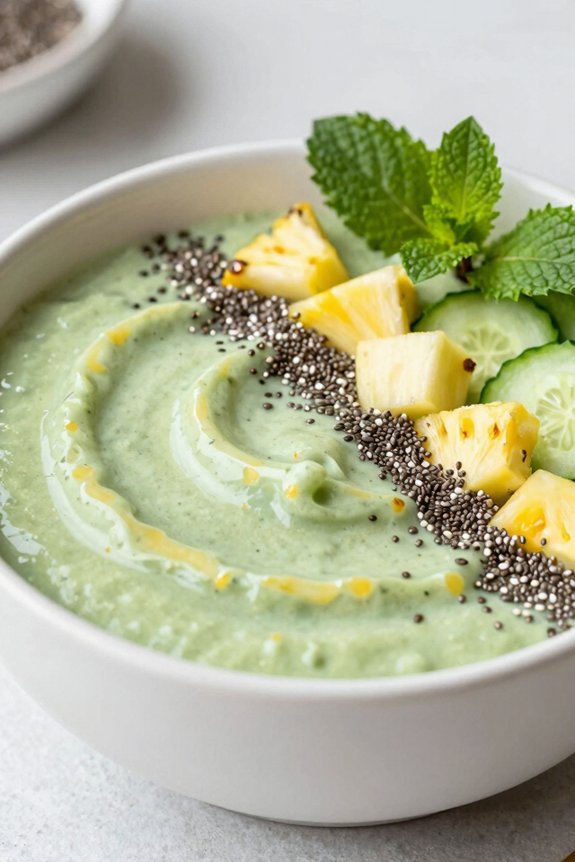 refreshing cucumber mint smoothie