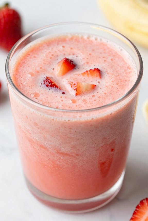 silky strawberry banana smoothie