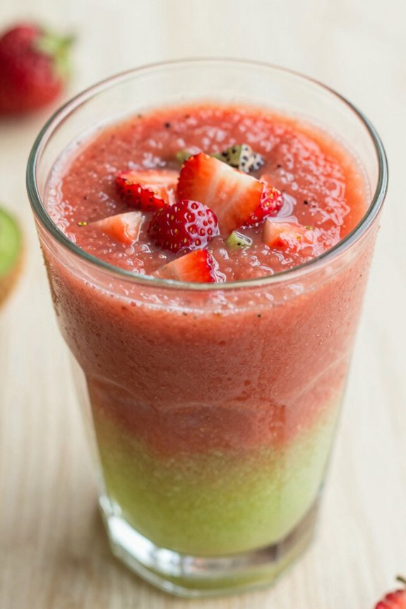smooth strawberry kiwi smoothie