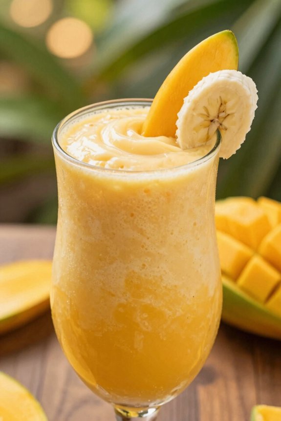 tropical banana mango smoothie