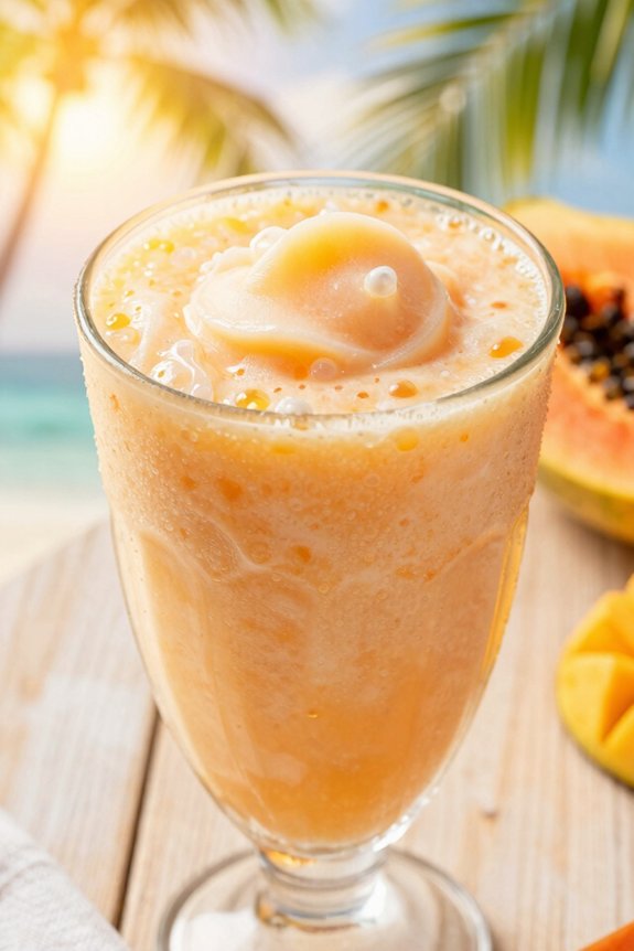 tropical mango papaya smoothie