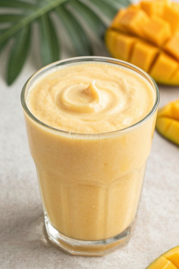 tropical mango smoothie preparation