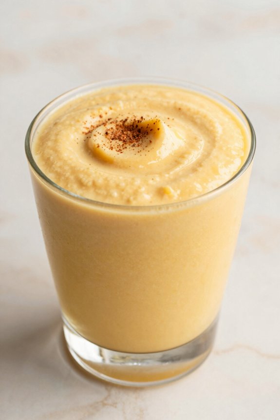 tropical pumpkin smoothie preparation