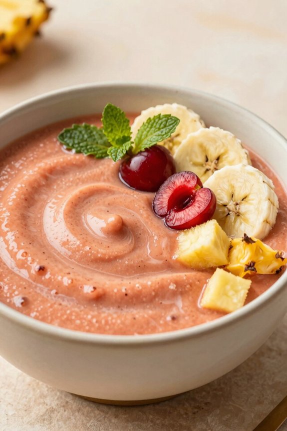 tropical smoothie bowl preparation