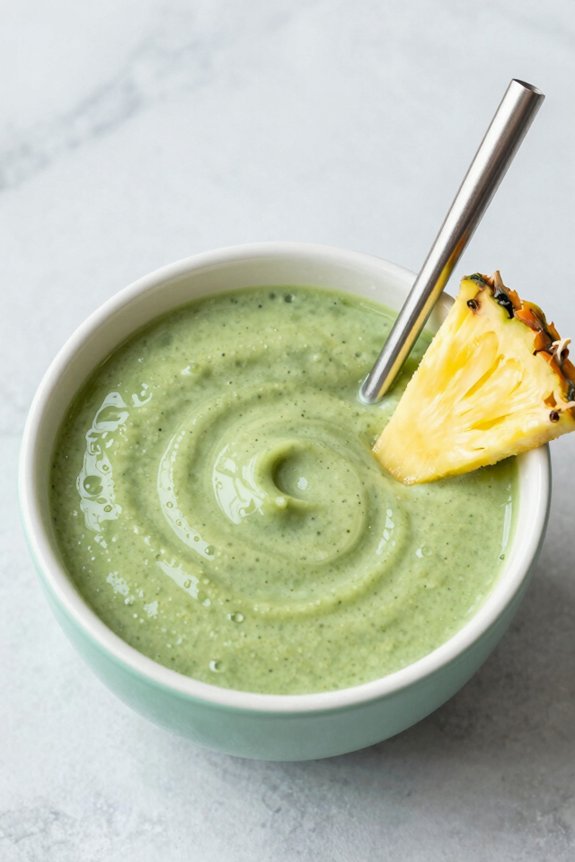 tropical smoothie with spinach